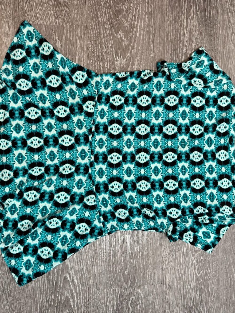 Dana Buchman Peplum Top - Teal Tie Dye Print Size M - Picture 4 of 6
